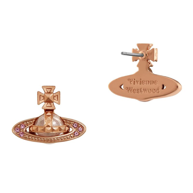 Vivienne Westwood Pina Bas Relief Earrings Pink Gold Light Rose image number 1